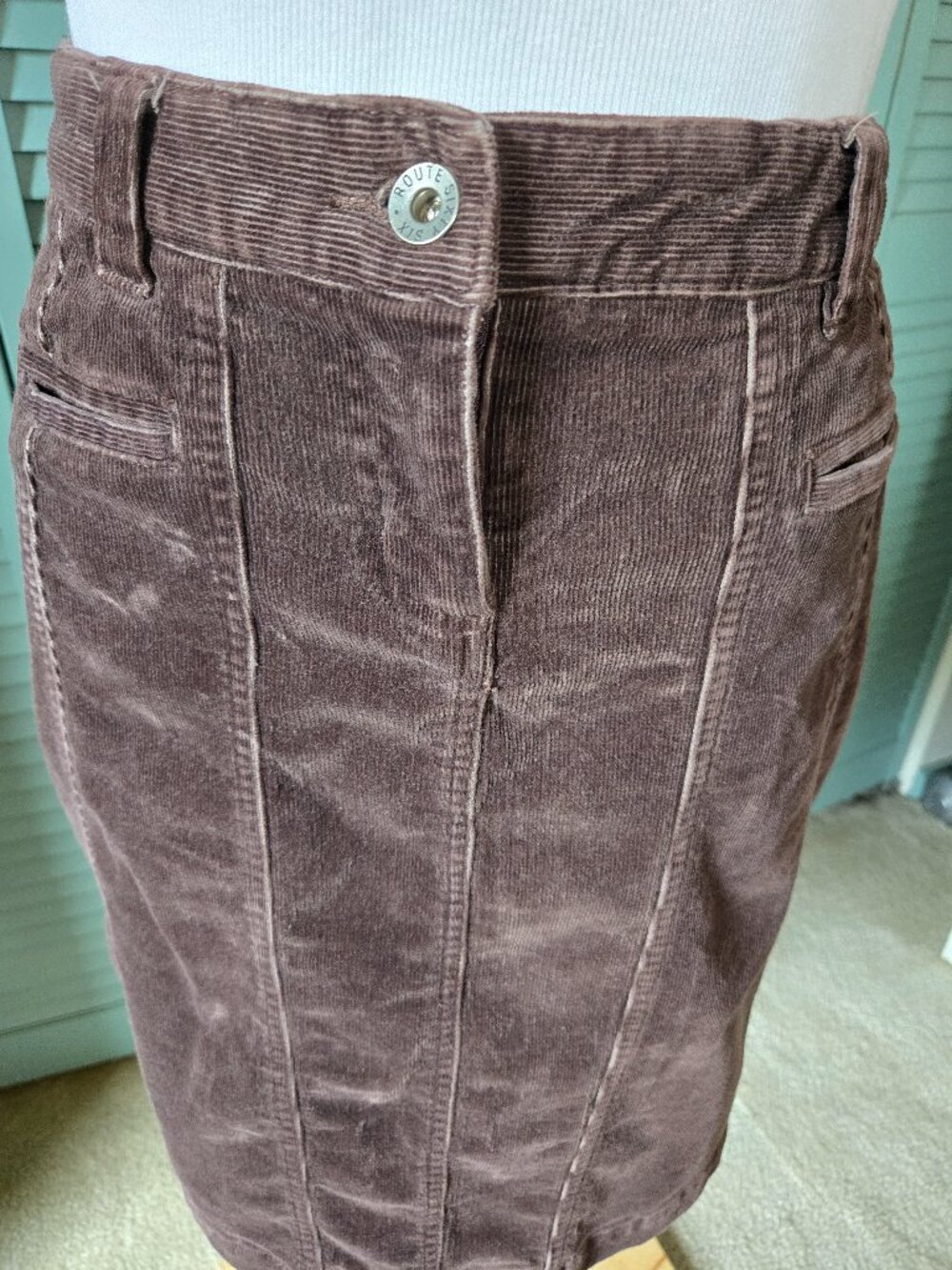 Route 66 dark brown corduroy knee length skirt Size 4